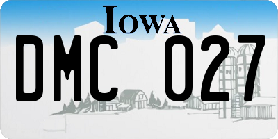 IA license plate DMC027