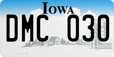 IA license plate DMC030