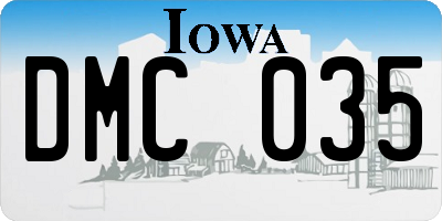 IA license plate DMC035