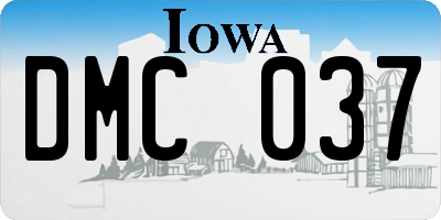 IA license plate DMC037