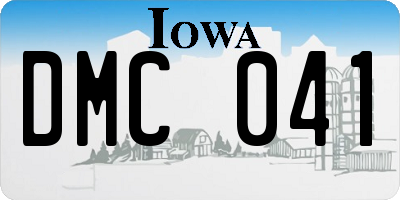 IA license plate DMC041