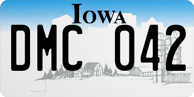 IA license plate DMC042