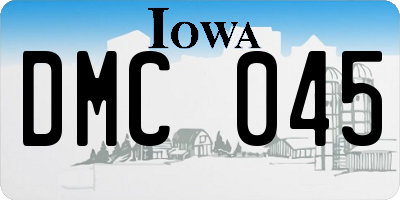 IA license plate DMC045