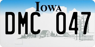 IA license plate DMC047