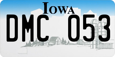 IA license plate DMC053