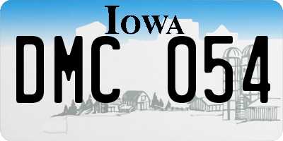 IA license plate DMC054