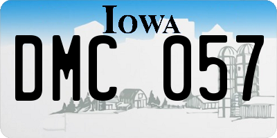 IA license plate DMC057