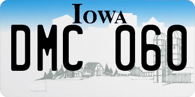 IA license plate DMC060
