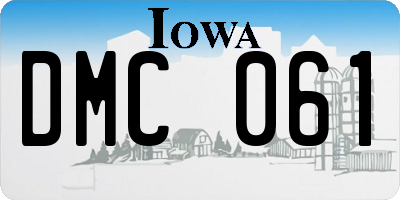 IA license plate DMC061
