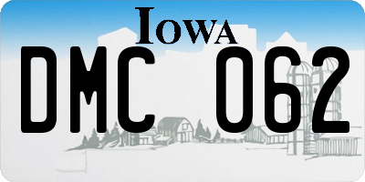 IA license plate DMC062