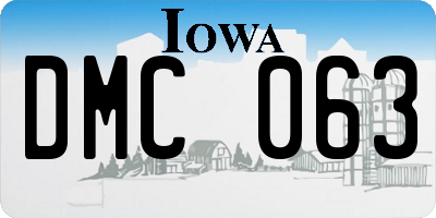 IA license plate DMC063