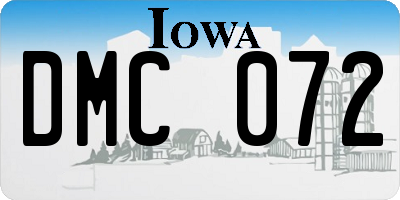IA license plate DMC072