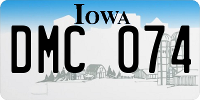 IA license plate DMC074