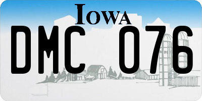IA license plate DMC076