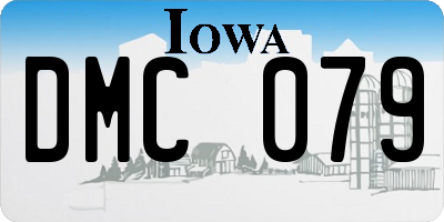 IA license plate DMC079