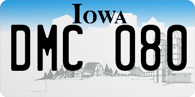 IA license plate DMC080