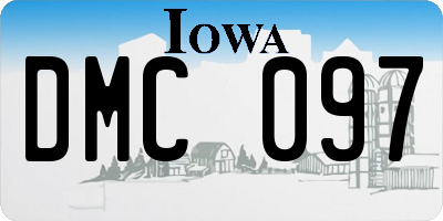 IA license plate DMC097