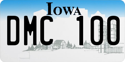 IA license plate DMC100