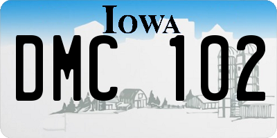 IA license plate DMC102