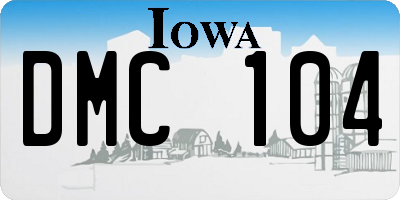 IA license plate DMC104