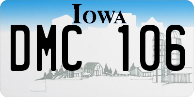 IA license plate DMC106
