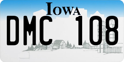 IA license plate DMC108