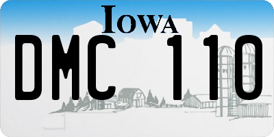 IA license plate DMC110