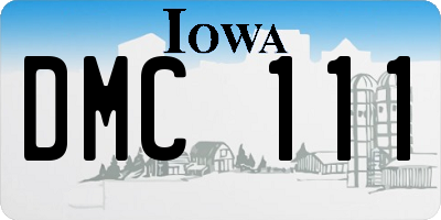 IA license plate DMC111