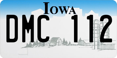 IA license plate DMC112