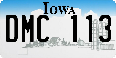 IA license plate DMC113