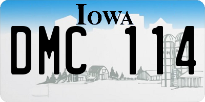 IA license plate DMC114