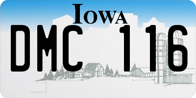 IA license plate DMC116