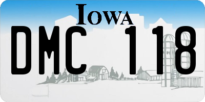 IA license plate DMC118