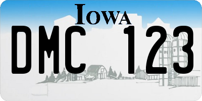 IA license plate DMC123