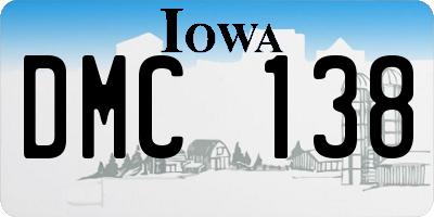 IA license plate DMC138