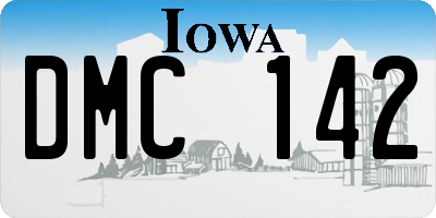 IA license plate DMC142