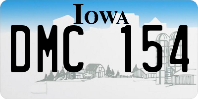 IA license plate DMC154