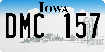 IA license plate DMC157