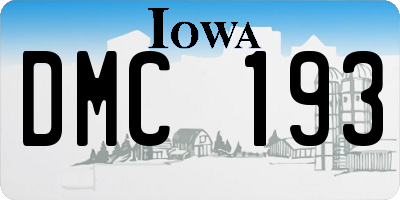 IA license plate DMC193