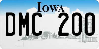 IA license plate DMC200