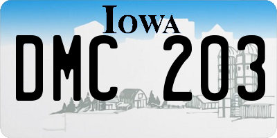 IA license plate DMC203