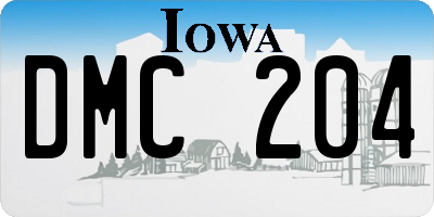 IA license plate DMC204