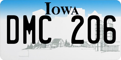 IA license plate DMC206