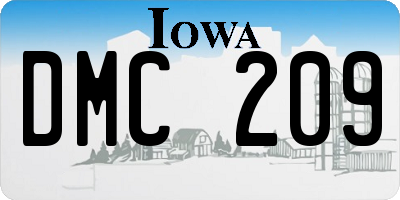 IA license plate DMC209