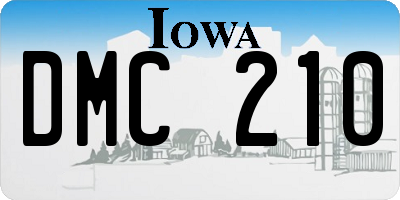 IA license plate DMC210