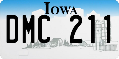 IA license plate DMC211