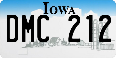 IA license plate DMC212