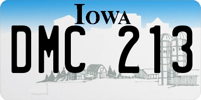 IA license plate DMC213