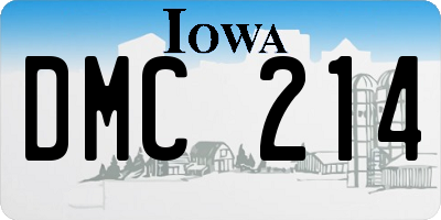 IA license plate DMC214