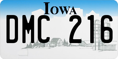 IA license plate DMC216